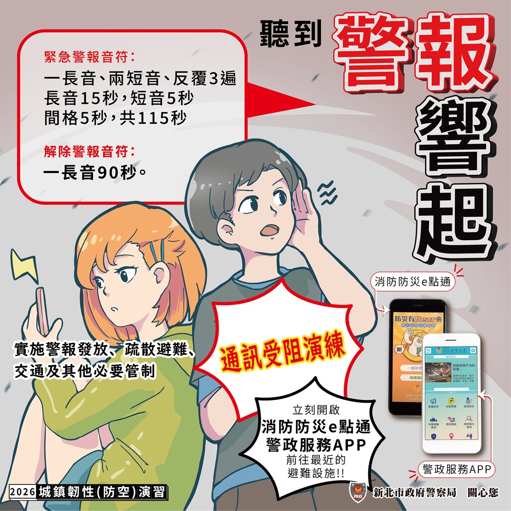 城鎮韌性防空演習海報