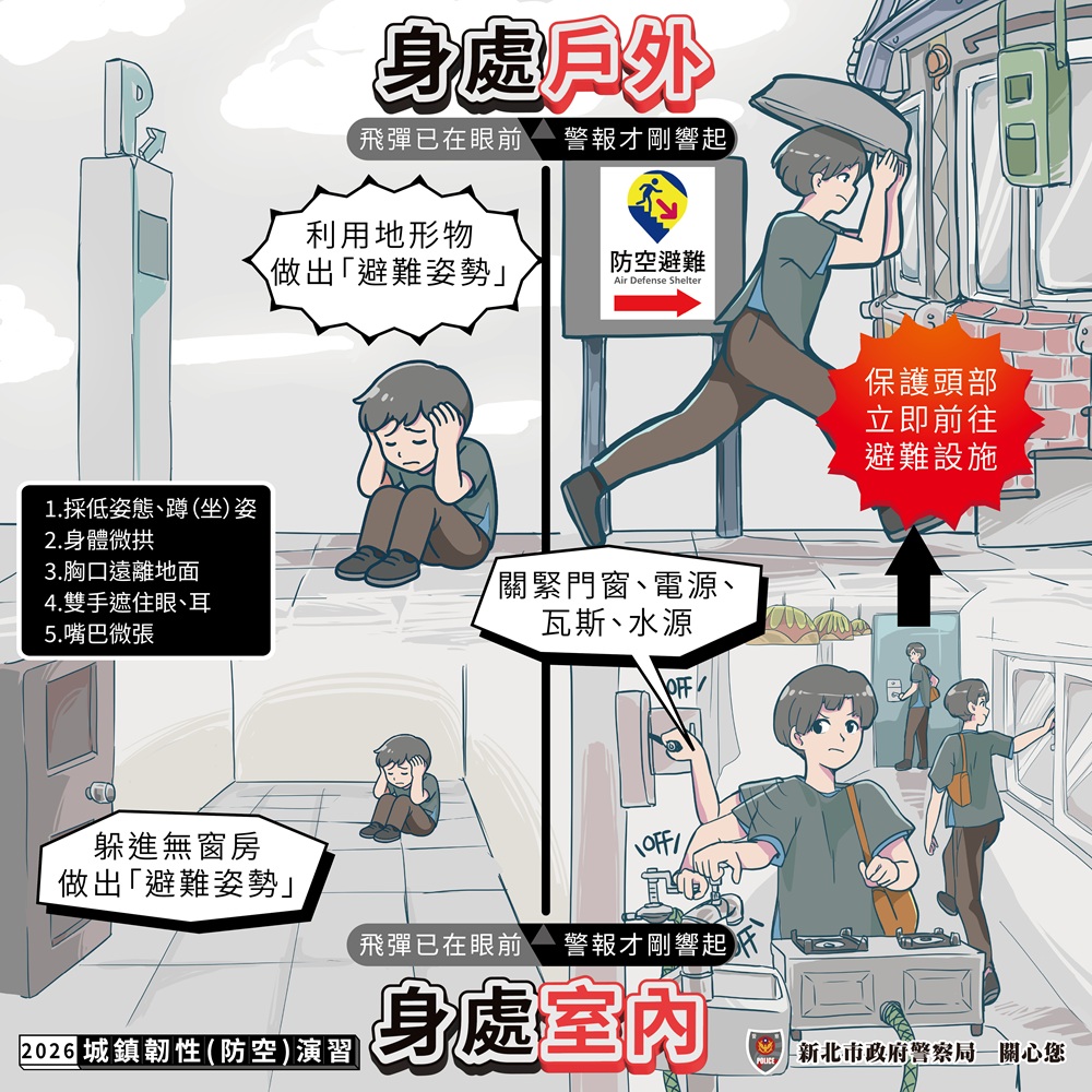 城鎮韌性防空演習海報