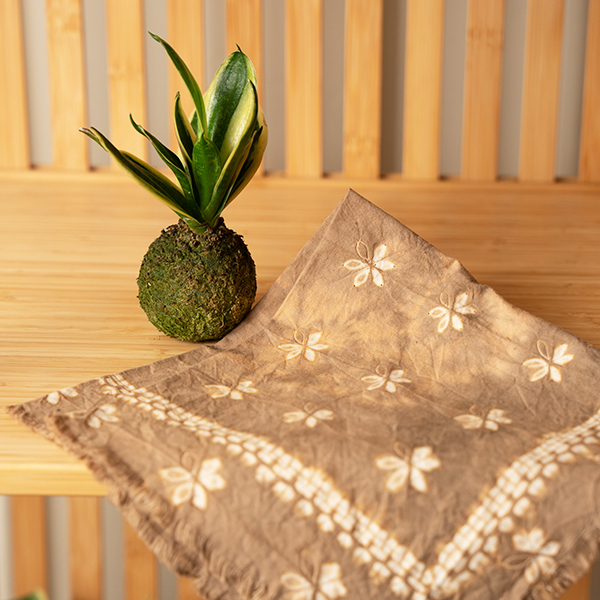 天然染小桌巾