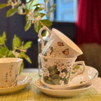 桐花茶杯外觀